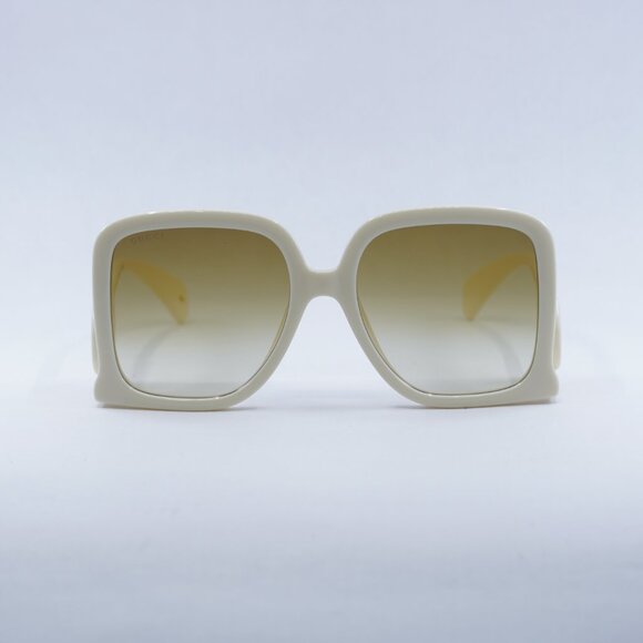 Gucci GG1326S 002 Sunglasses Ivory Square Frame, Brown Gradient Lenses main image 12
